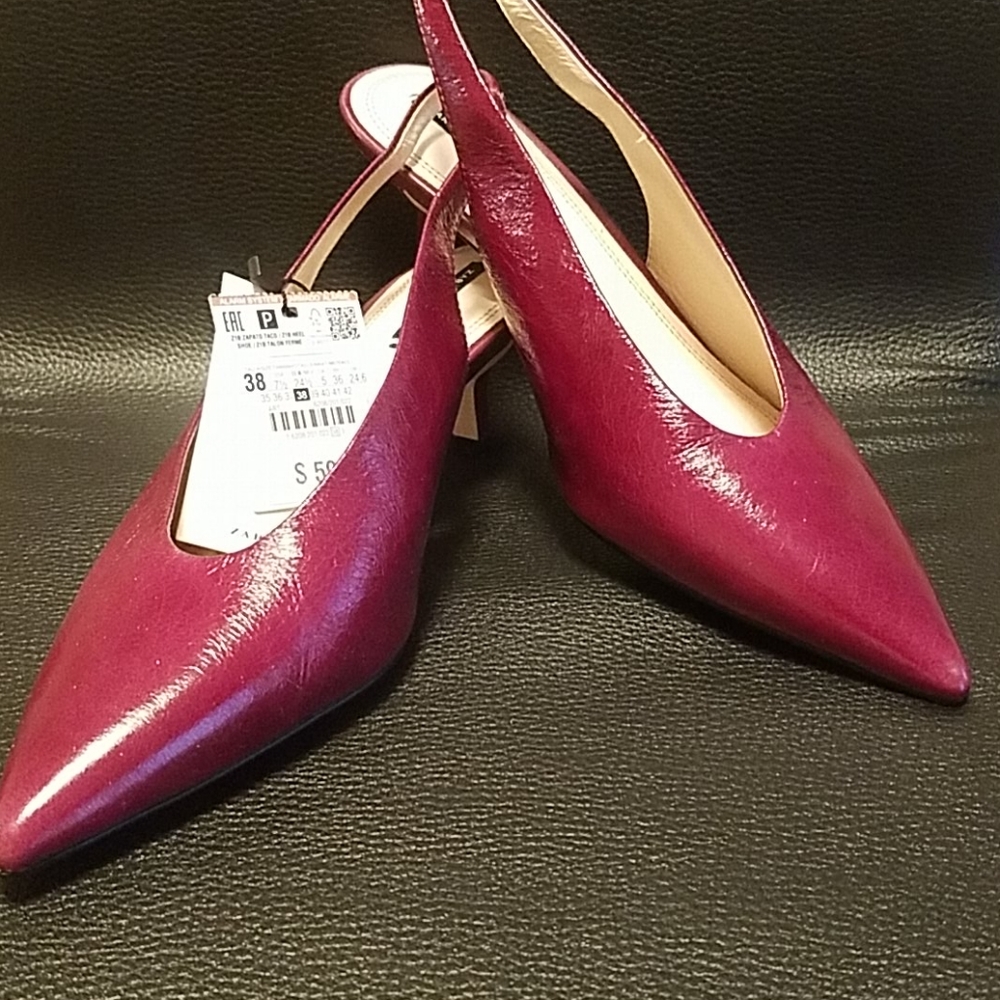 Zara slingbacks kitten heels pointy toe shoes